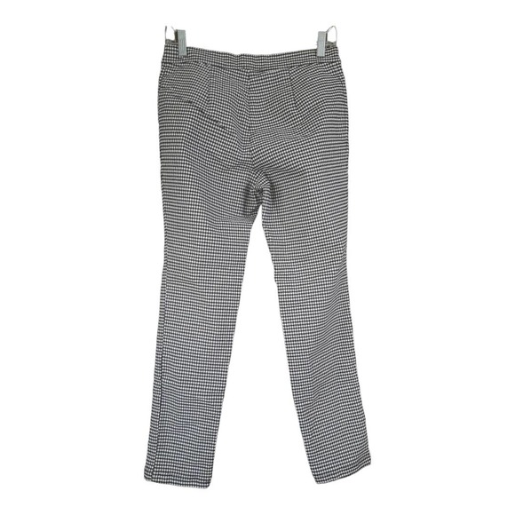 Hem & Thread Womens Black White Gingham Checked Straight Leg Pants Size Large - Picture 2 of 5